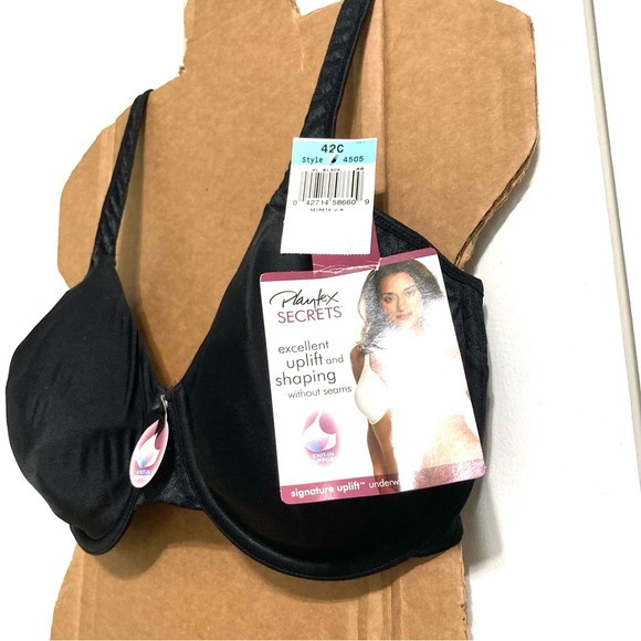 PLAYTEX Secrets Signature Uplift Underwire Black Bra Womens Plus Size 42C - Picture 5 of 14